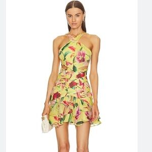 PatBo Canary Laelia Cross Front Mini Dress Flirty Ruffles